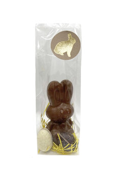 Paaspakket 1: Holle chocolade konijn met 2 gevulde praline paaseitjes