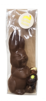 Paaspakket 2: Holle chocolade konijn 17 cm, 4 gevulde paaseitjes 