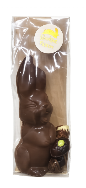 Paaspakket 2: Holle chocolade konijn 17 cm, 4 gevulde paaseitjes 